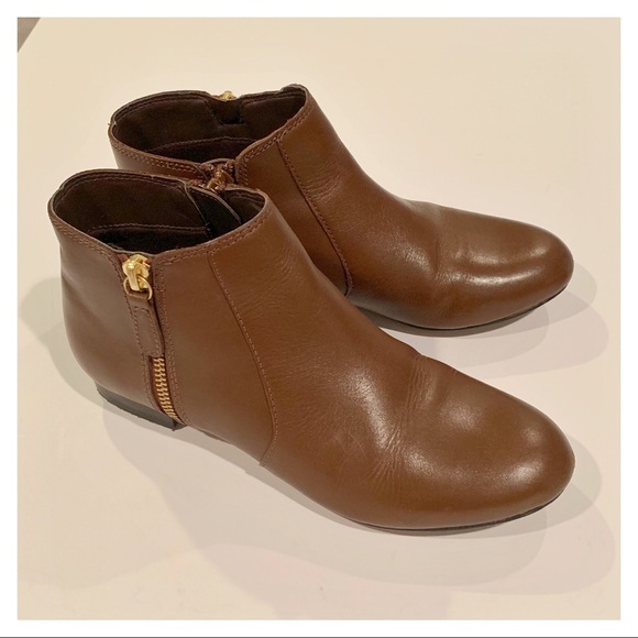 Dune London Brown Tan Leather Chelsea Bootie SZ6 - Picture 2 of 5